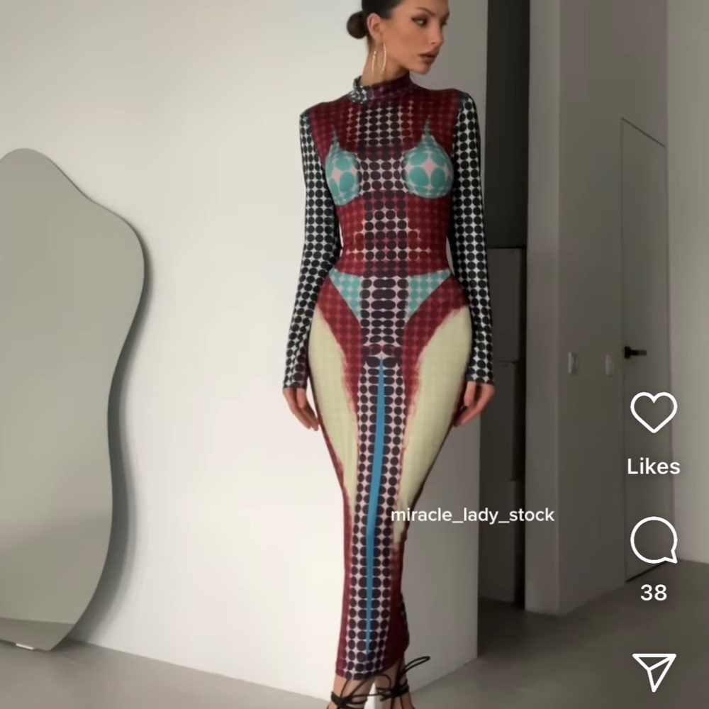 BRAND NEW Multicolor Geometric Pattern Dress